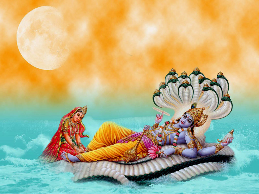 Lord Vishnu Ji Laxmi Ji Wallpaper - Laxmi Vishnu Wallpaper Hd , HD Wallpaper & Backgrounds