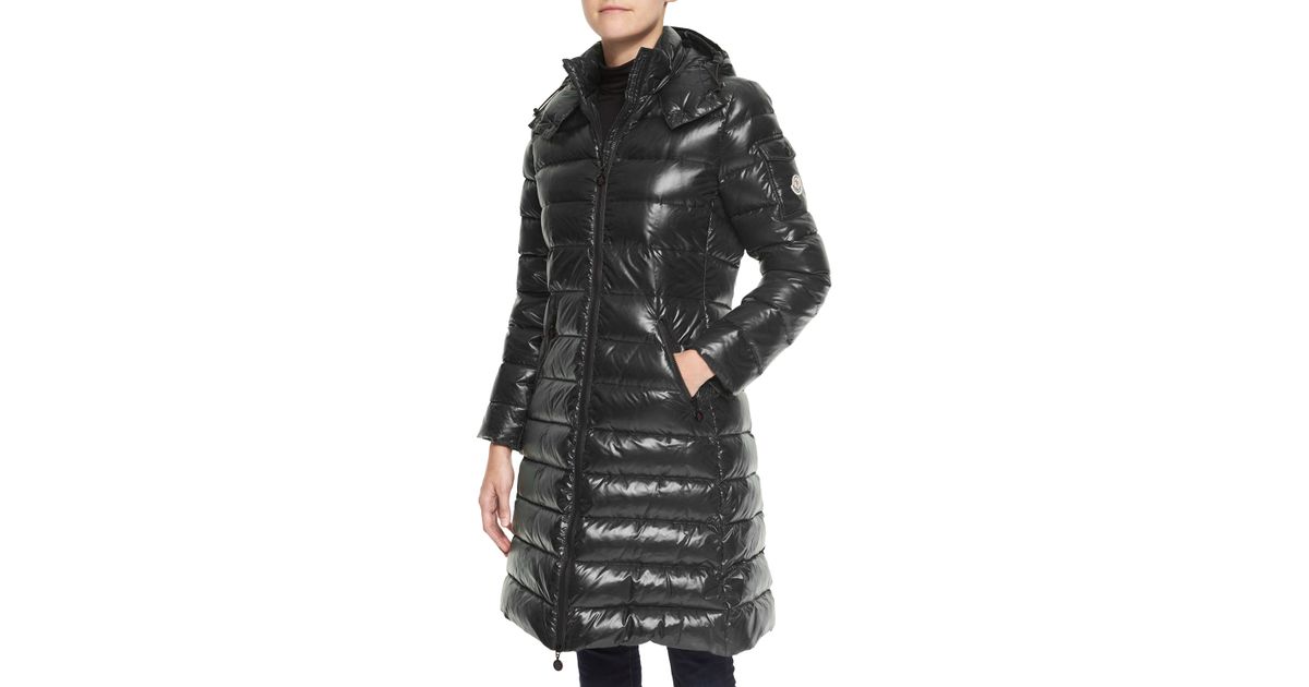 France Lyst Moncler Moka Shiny Fitted Puffer Coat With - Pocket , HD Wallpaper & Backgrounds