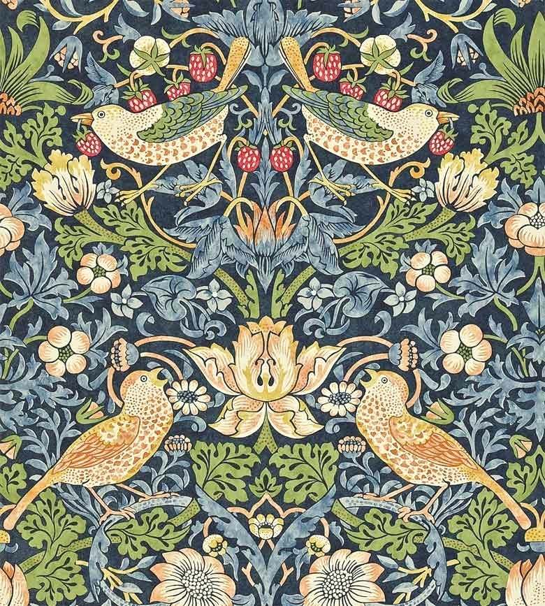 Wallpaper Designers Guild Tokyo Dahlia P457 Source - Morris And Co Strawberry Thief , HD Wallpaper & Backgrounds