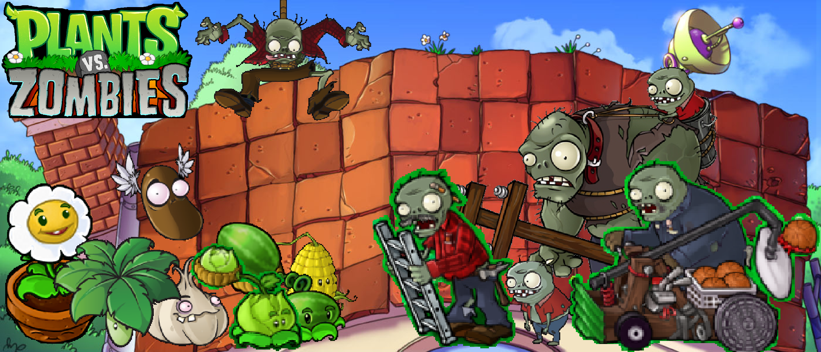 Back To 53 Plants Vs Zombies Wallpapers - Plants Vs Zombies Roof Zombies , HD Wallpaper & Backgrounds