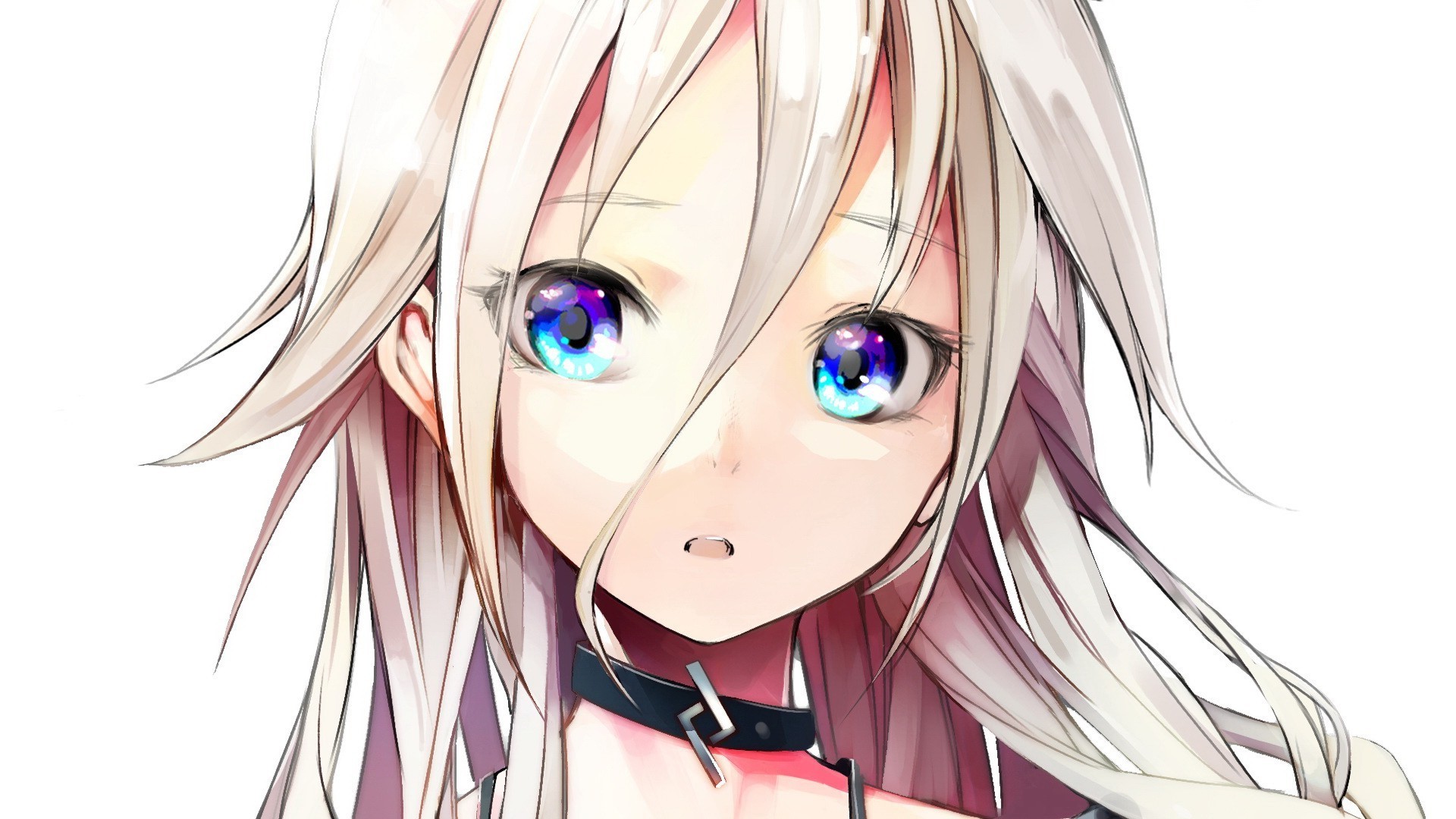 Necklace Sad Blue Eyes Blonde Women Long Hair Choker Hd Anime