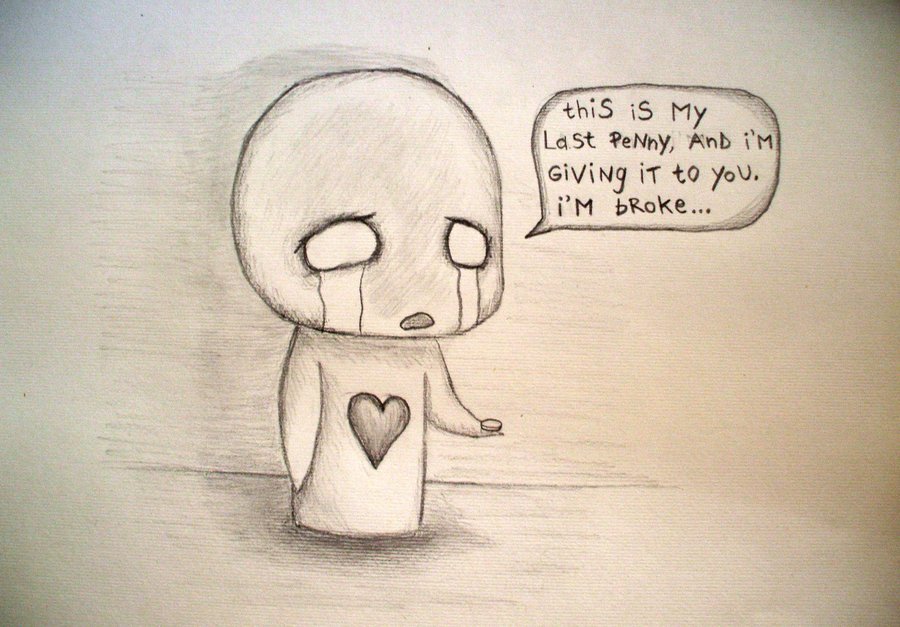 Sad Cartoon Wallpaper - Easy Sad Girl Drawings , HD Wallpaper & Backgrounds