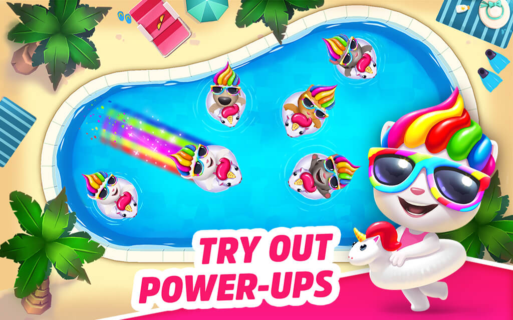 Grab Your Bathing Suit, Complete Levels To Earn Keys - Unicorns Talking Tom Pool , HD Wallpaper & Backgrounds