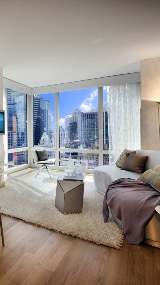 Modern New York City Apartment Man Made / Room Mobile - Studio Apartment Design Manhattan , HD Wallpaper & Backgrounds