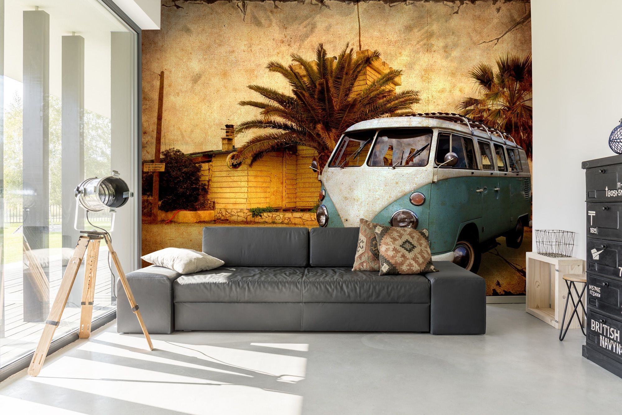 Vw Camper On Holiday Ideas For Man Caves And Bachelor - Painting , HD Wallpaper & Backgrounds