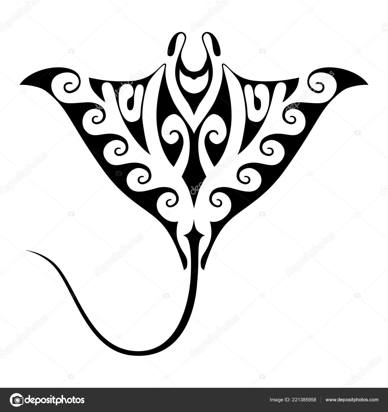 Good Symbol Manta Ray Isolated Sign White Background - Manta Ray Tattoo Polynesian , HD Wallpaper & Backgrounds