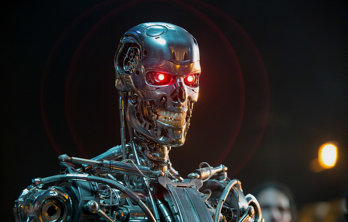 Photo Wallpaper Robot, T-800, Terminator - Ai Risk , HD Wallpaper & Backgrounds