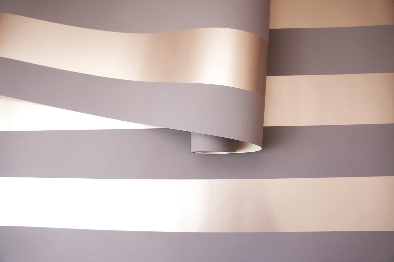 Rose Gold Stripe Wallpaper - Grey And Gold Wallpaper Stripe , HD Wallpaper & Backgrounds