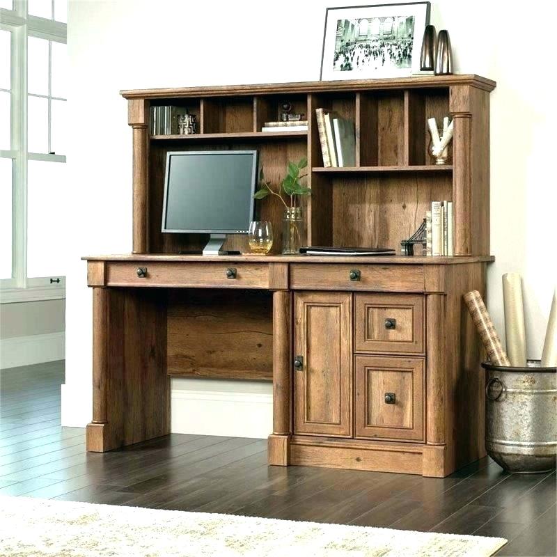Computer Desk With Hutch In Vintage Oak Writing Faux Hutch