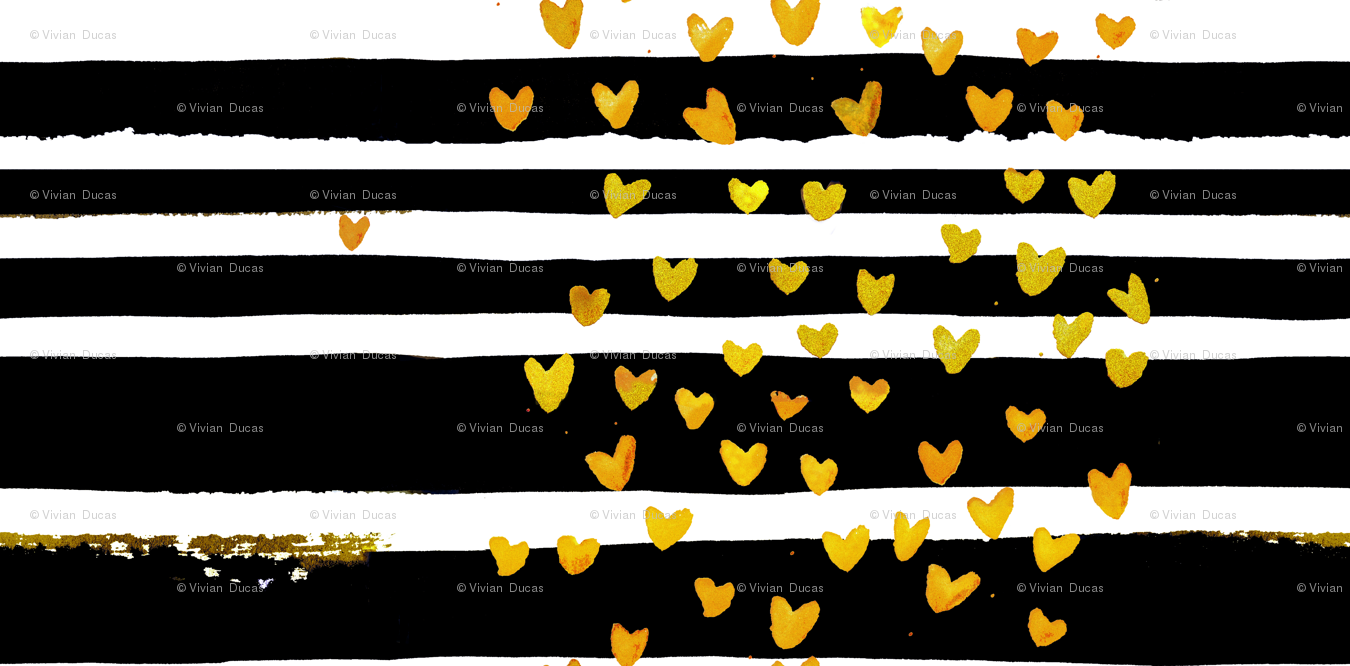 Cestlaviv Black Stripe Gold Hearts Wallpaper - Black And Gold Hearts , HD Wallpaper & Backgrounds