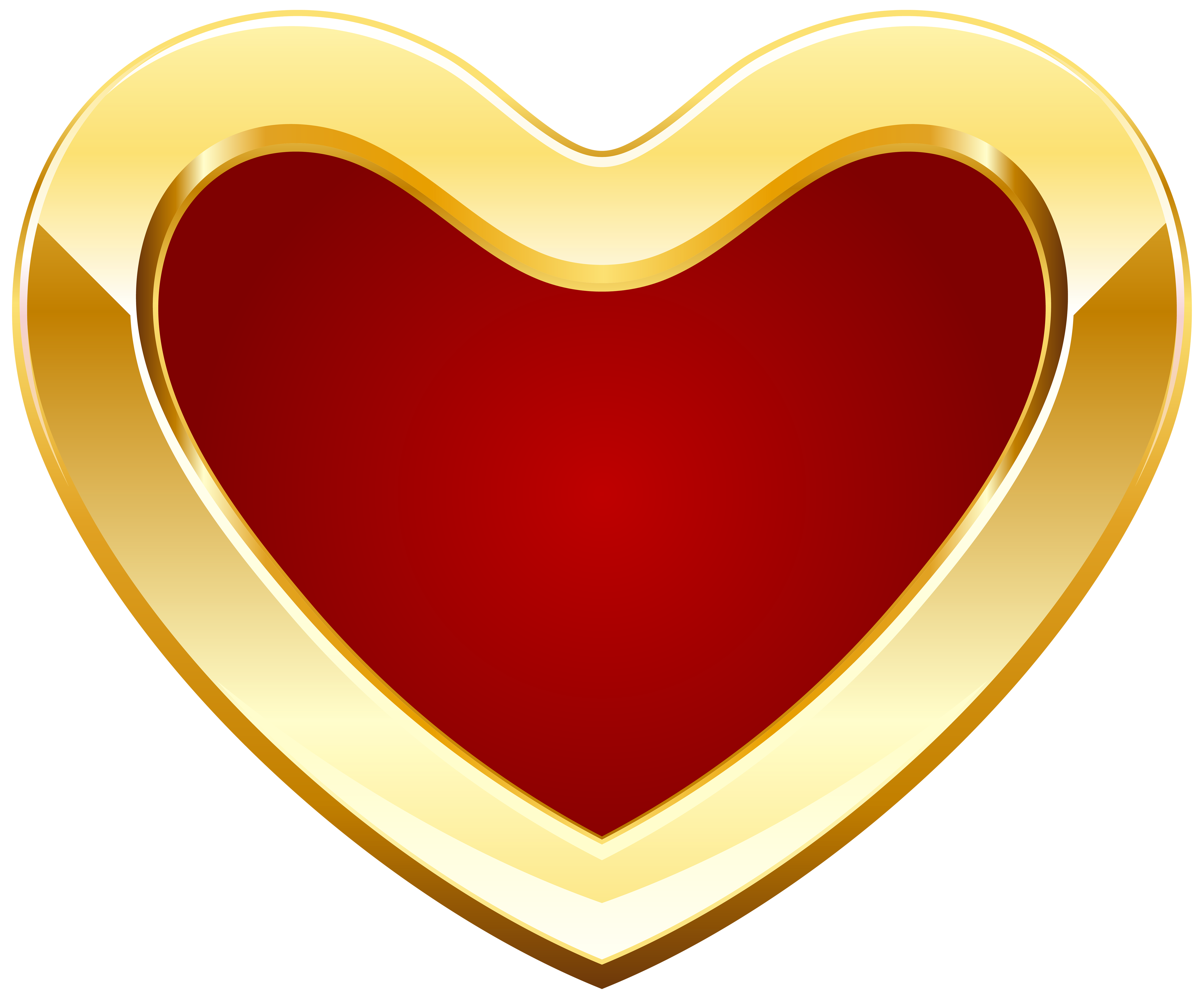 Red And Gold Heart Png Clipart - Heart , HD Wallpaper & Backgrounds