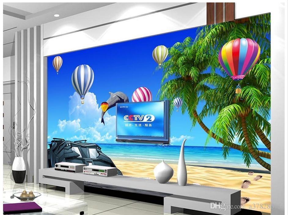 Papel De Parede 3d Custom Photo Mural Wallpaper Hot - Sea Beach Background Hd , HD Wallpaper & Backgrounds