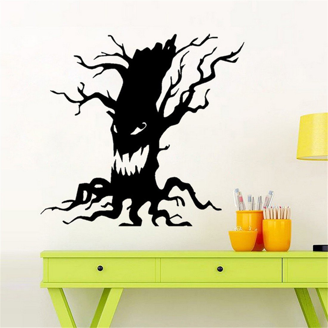 Stazsx Wall Stickers Diy Home Art Wall Decor Decals - Scary Halloween Tree Face , HD Wallpaper & Backgrounds