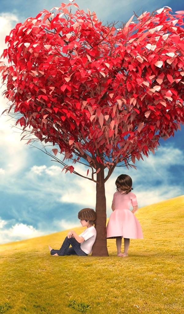 3d Nature Love Wallpaper Download Image Little Girls - Love Girls And Boys , HD Wallpaper & Backgrounds