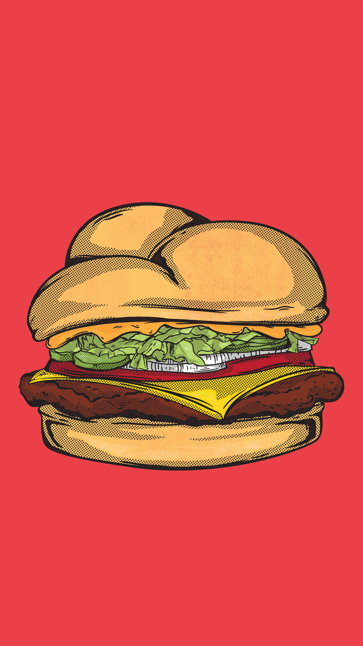 Cheeseburger On Red Background - Food Phone Background , HD Wallpaper & Backgrounds