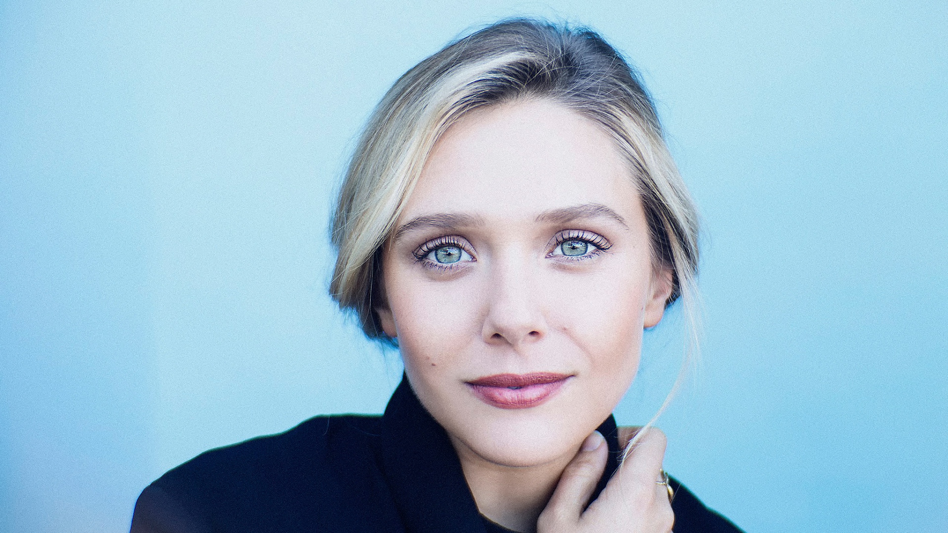 Full Hd Wallpaper Elizabeth Olsen Face Mascara Makeup - Elizabeth Olsen Green Eyes , HD Wallpaper & Backgrounds