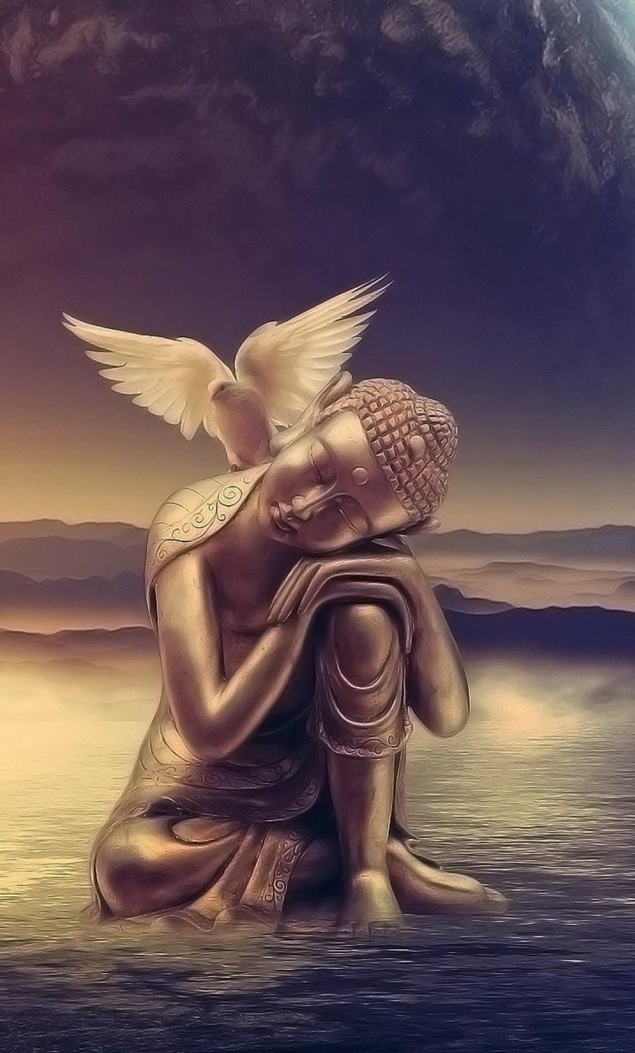 Peace Of Mind - Buddha With Dove , HD Wallpaper & Backgrounds