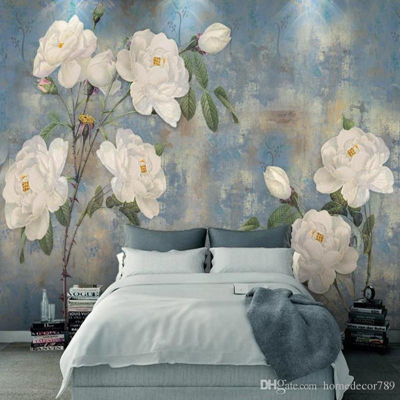 Custom Any Size 3d Wall Murals Wallpaper Retro Hand - Floral Wallpaper Murals , HD Wallpaper & Backgrounds