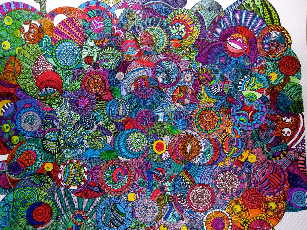 Doodle 1 Colored In - Middle Eastern Art Circles , HD Wallpaper & Backgrounds
