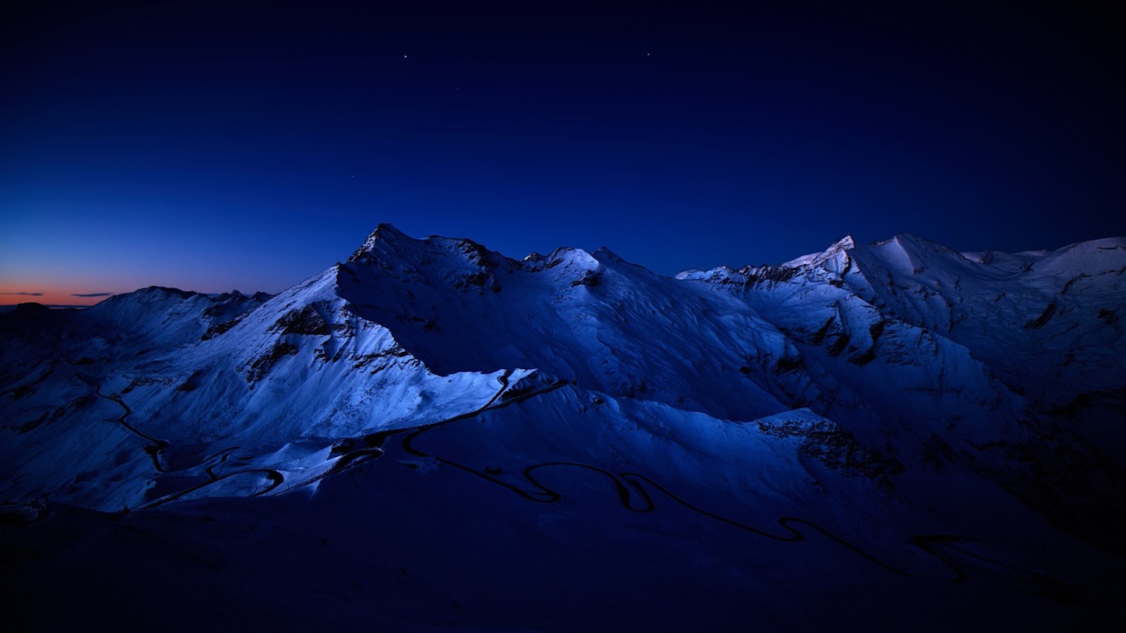 Dark Nature Wallpaper - Mountain Range At Night , HD Wallpaper & Backgrounds