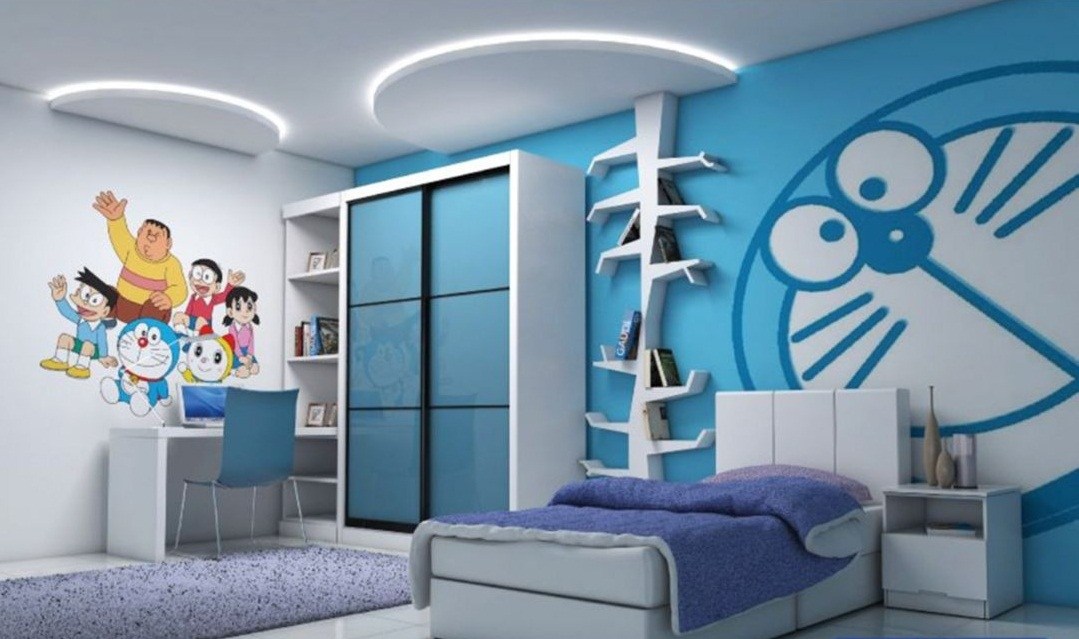 Doraemon Wallpaper To Complete The Room1 - Warna Cat Kamar Tidur Doraemon , HD Wallpaper & Backgrounds