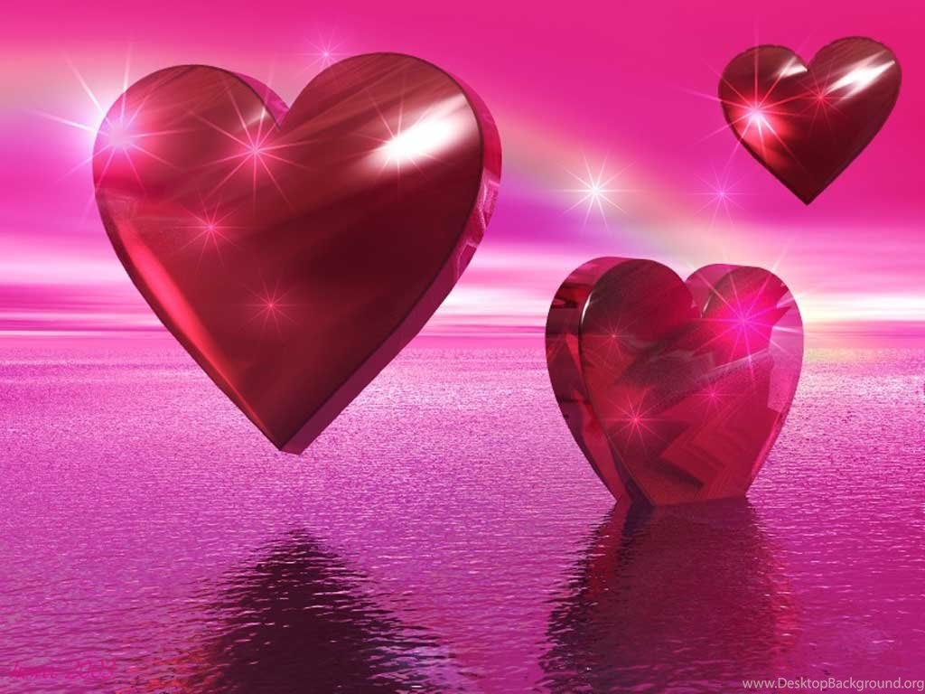 Dazzling Hearts Valentine's Day Desktop Wallpaper - Happy Valentine Day 2017 , HD Wallpaper & Backgrounds