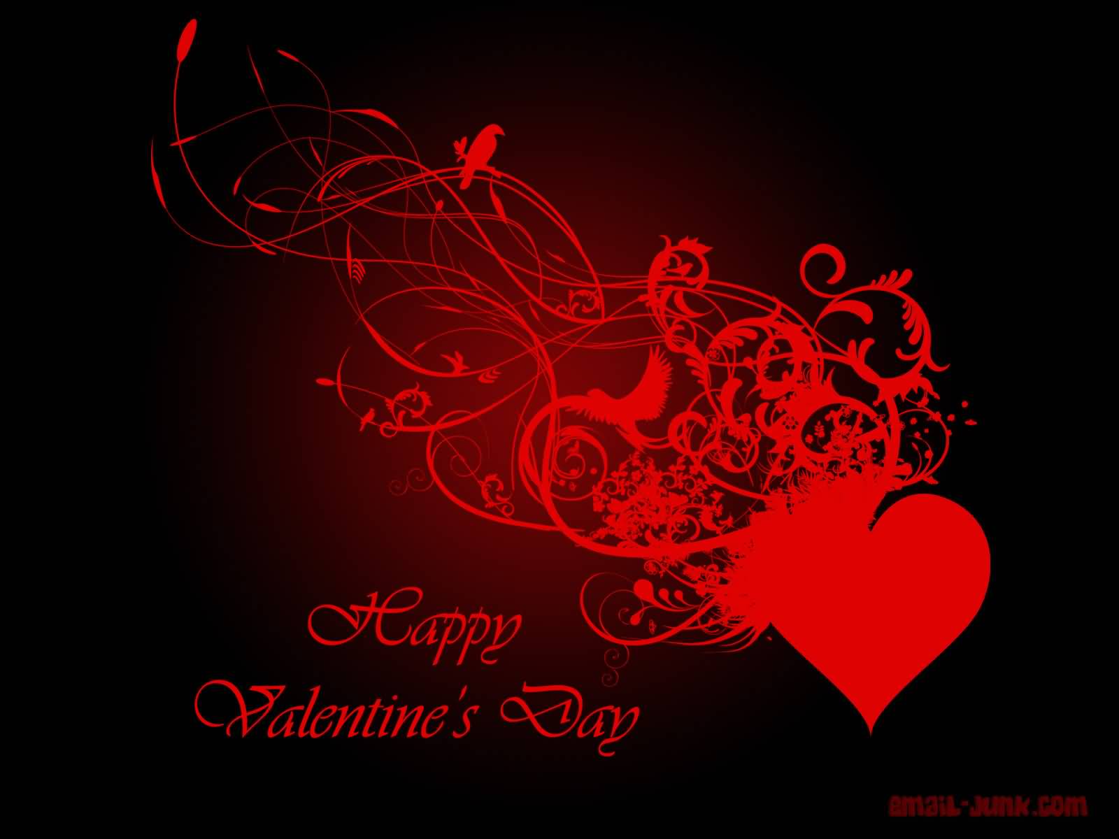 Happy Valentine's Day Heart And Birds Wallpaper - Wish U Happy Valentine Day , HD Wallpaper & Backgrounds