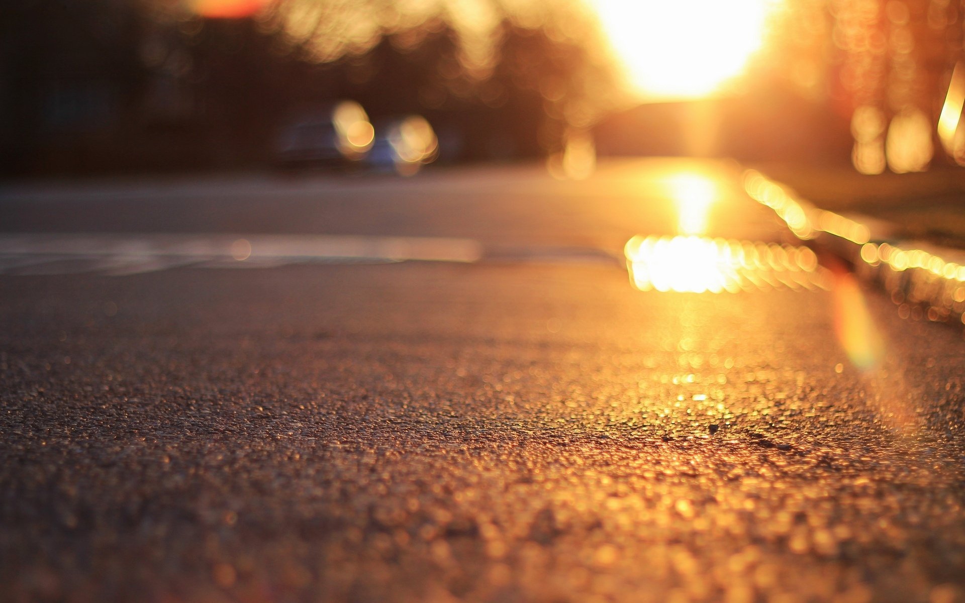 Close Up Land Asphalt Sun Rays Bokeh Blur Background - Blur Background Images In Hd , HD Wallpaper & Backgrounds