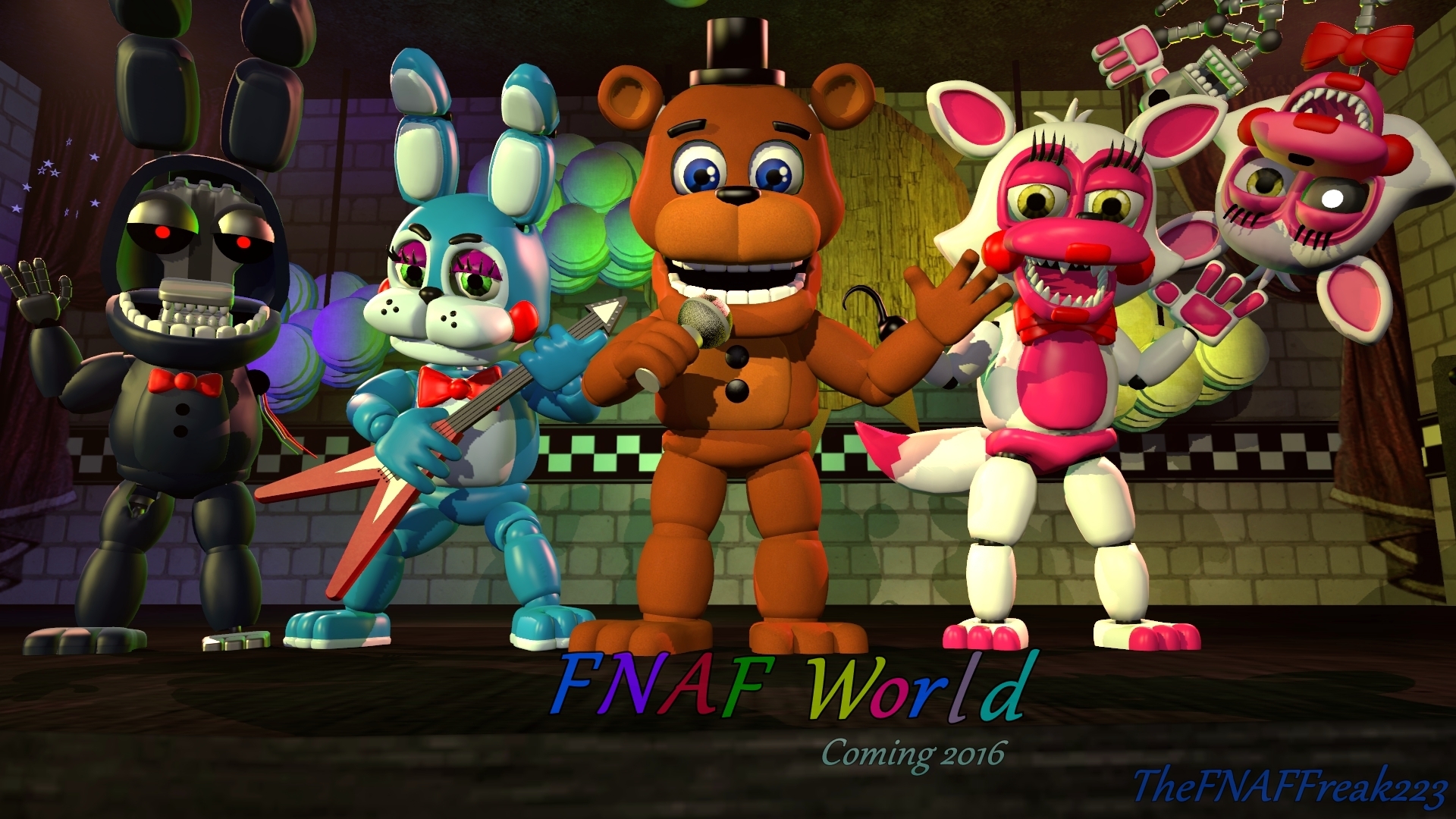 Freddy, The Bonnies And The Mangle, A Wallpaper Of - Mangle Fnaf Y Bonnie , HD Wallpaper & Backgrounds