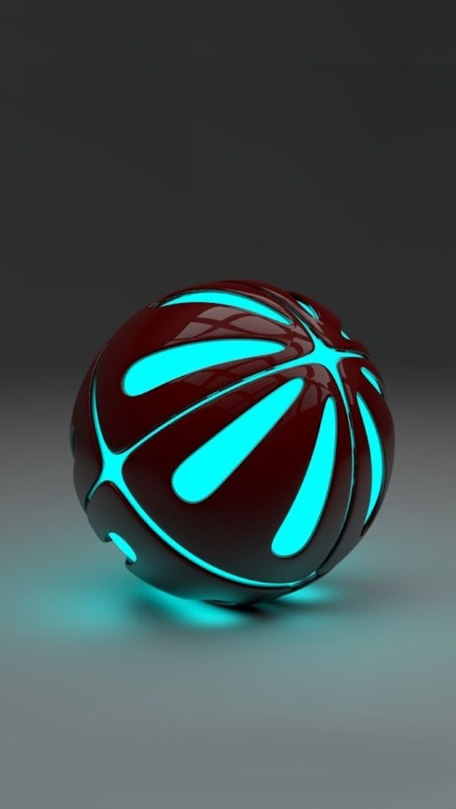 Blue 3d Stereo Ball Iphone 5 Wallpaper - 3d Wallpaper For Iphone , HD Wallpaper & Backgrounds