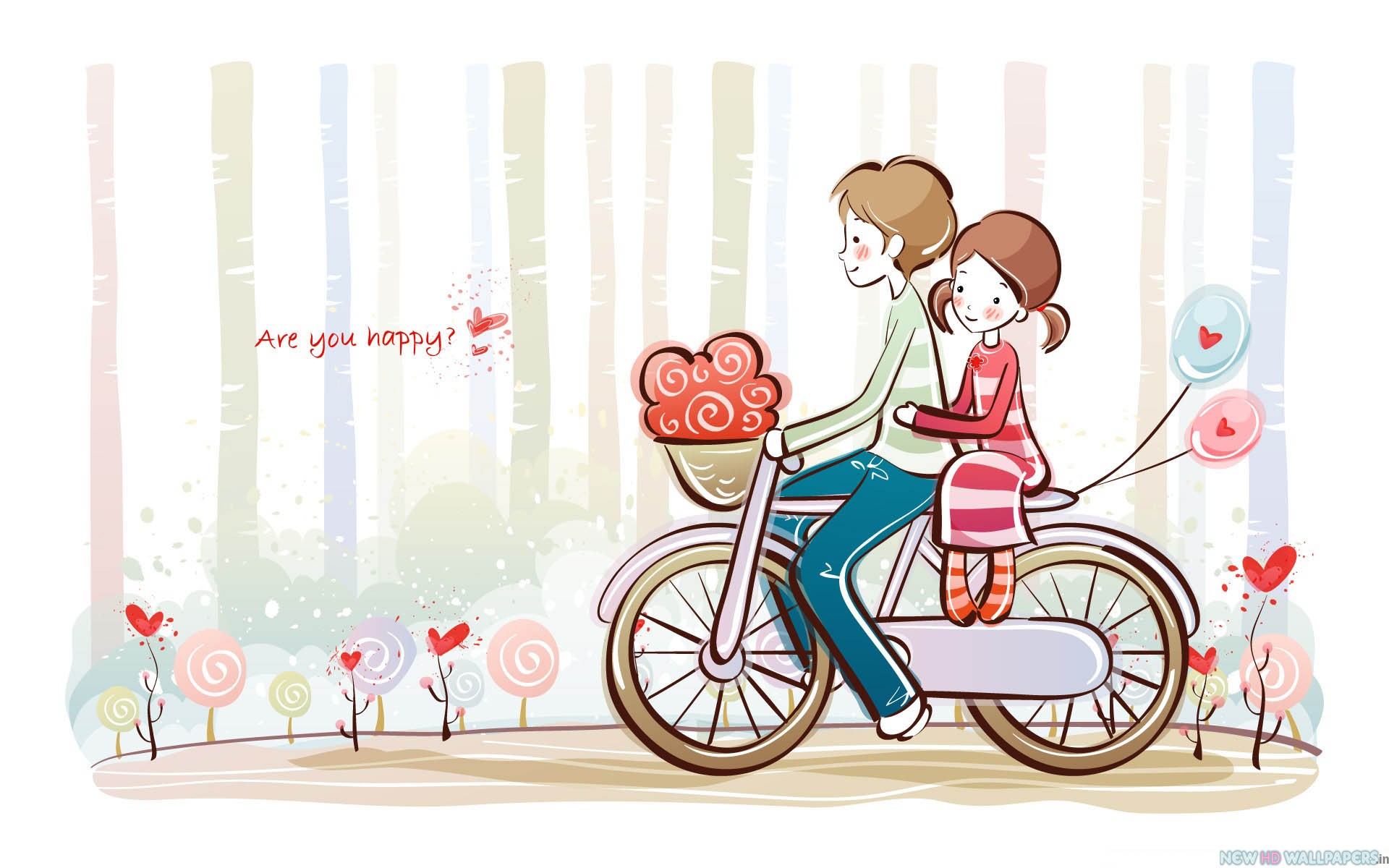 Wallpaper Kartun Cute - Couple Pic In Cartoon , HD Wallpaper & Backgrounds