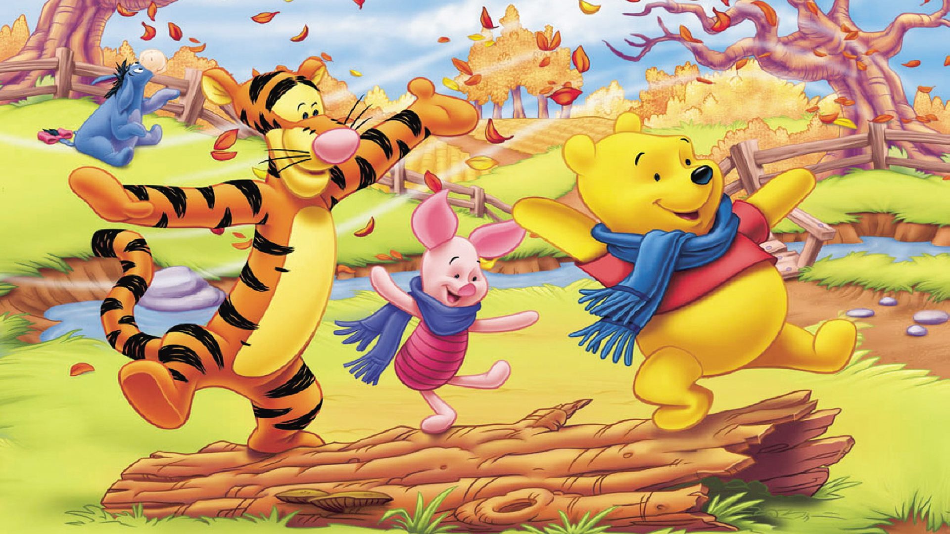Winnie The Pooh And Friends Wallpaper Winnie The Pooh - Winnie The Pooh In Autumn , HD Wallpaper & Backgrounds