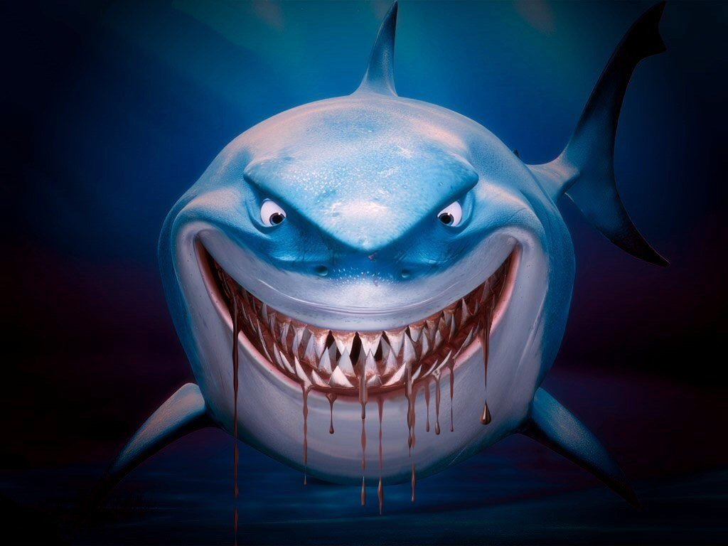 Wallpaper Kartun Shark - Finding Nemo , HD Wallpaper & Backgrounds