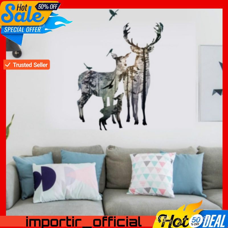 Stiker Dinding 3 Dimensi Wallpaper Dinding Model Rusa - Forest Wall Stickers , HD Wallpaper & Backgrounds