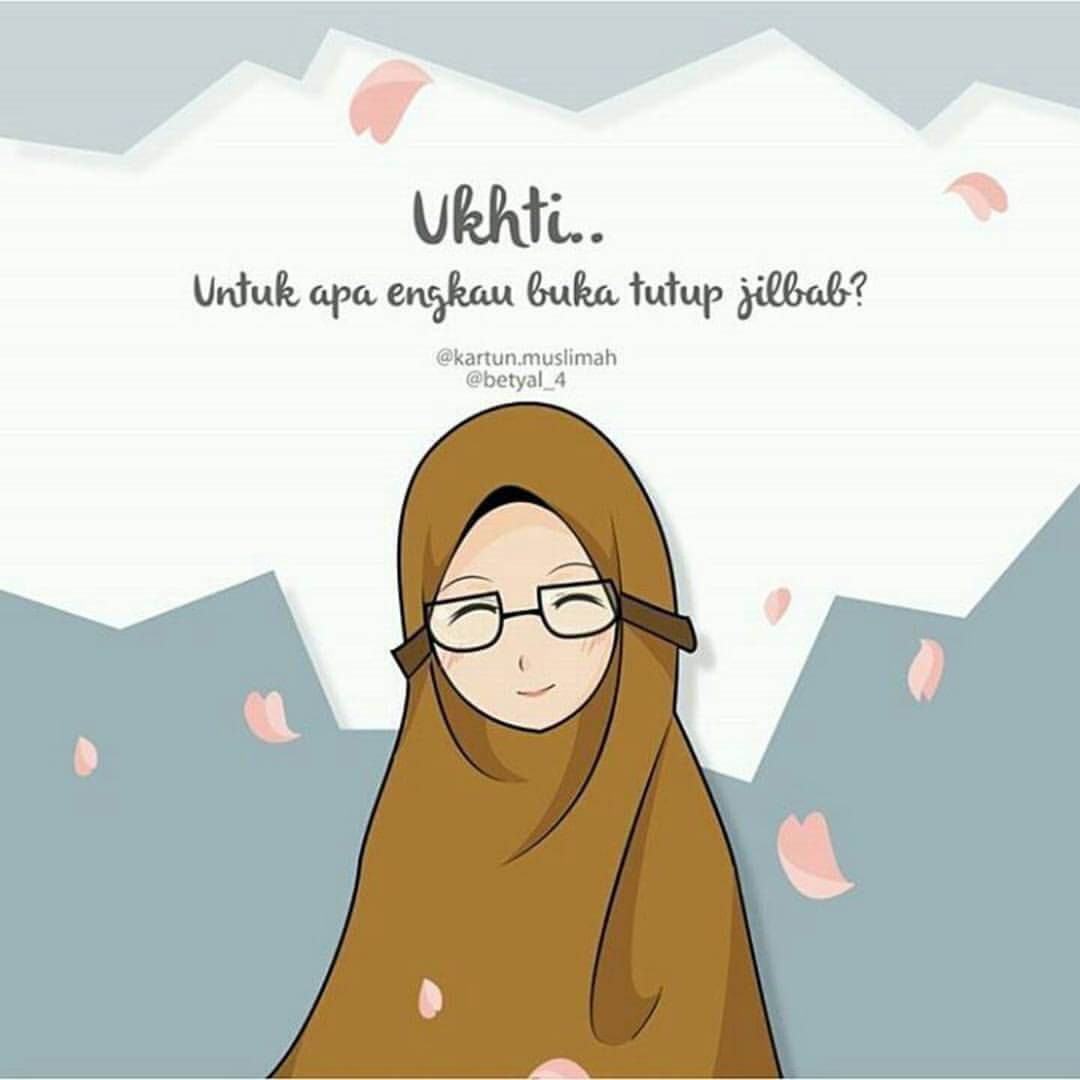 Kalau Yang Ini Adalah Versi Tersenyum Manis - Kartun Muslimah , HD Wallpaper & Backgrounds