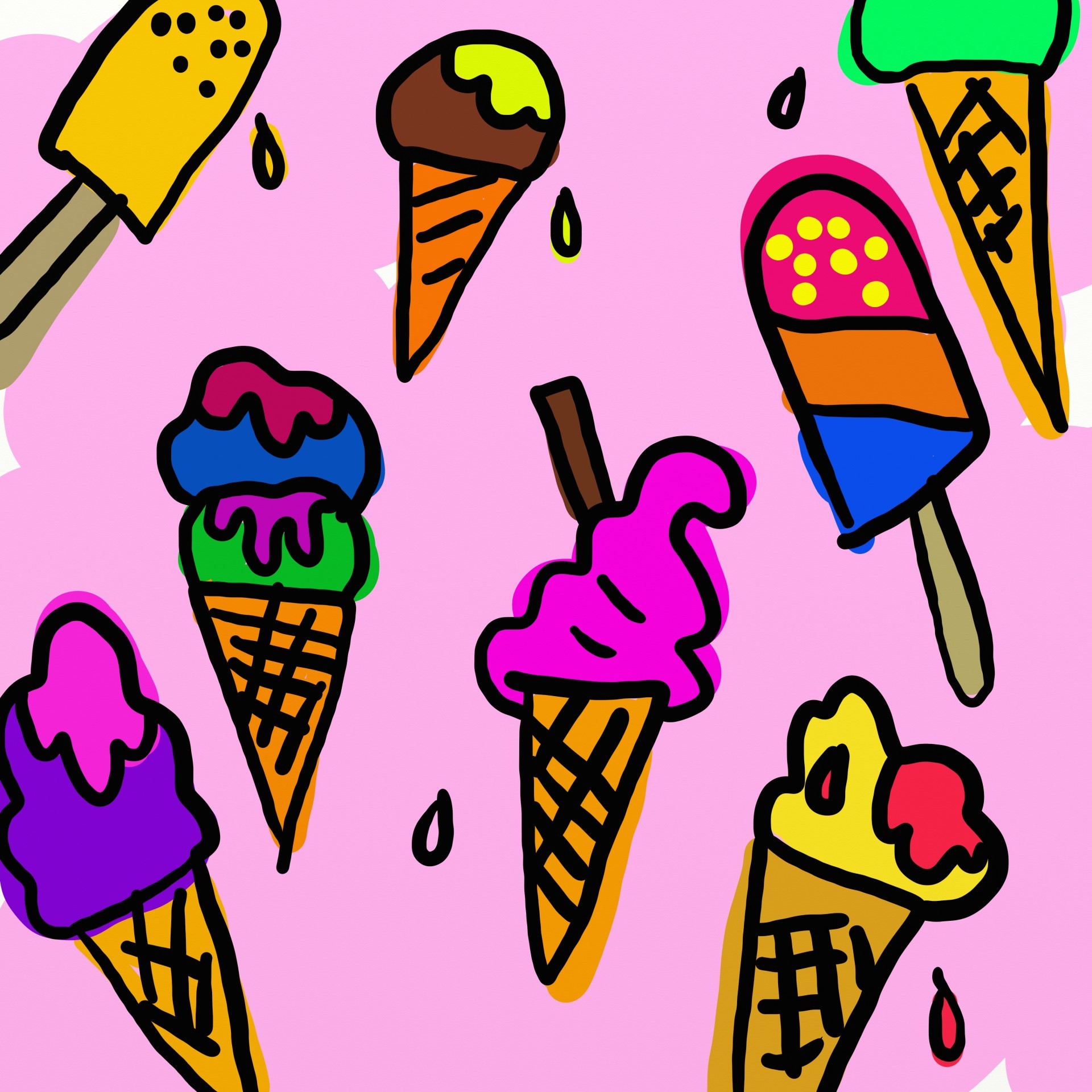 Ice Cream Wallpaper - Ice Cream Backgrounds Cartoon , HD Wallpaper & Backgrounds