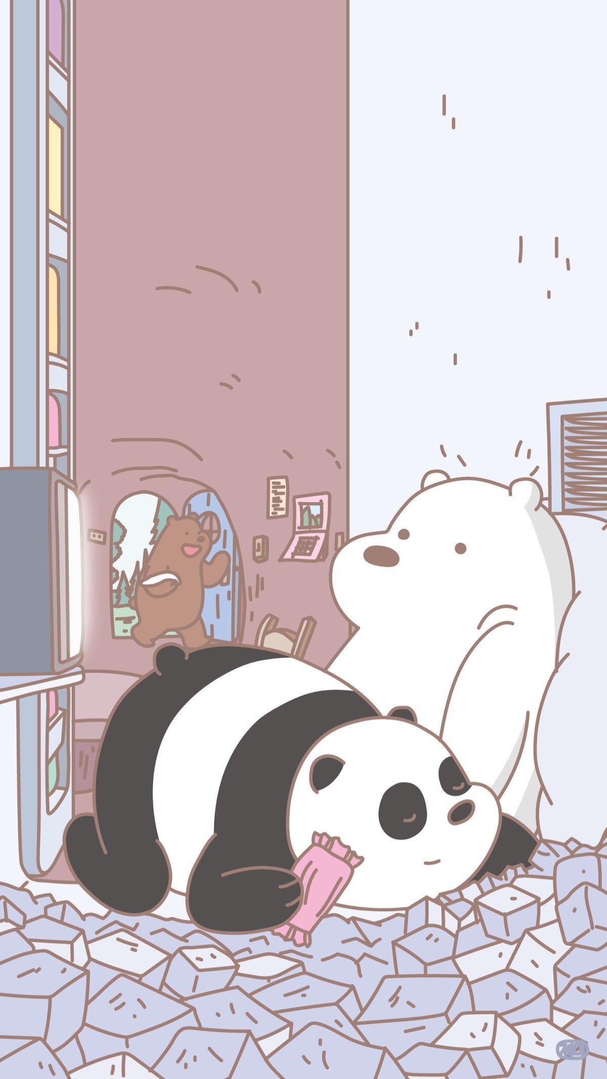 Cartoon Wallpapers - Panda And Ice Bear , HD Wallpaper & Backgrounds