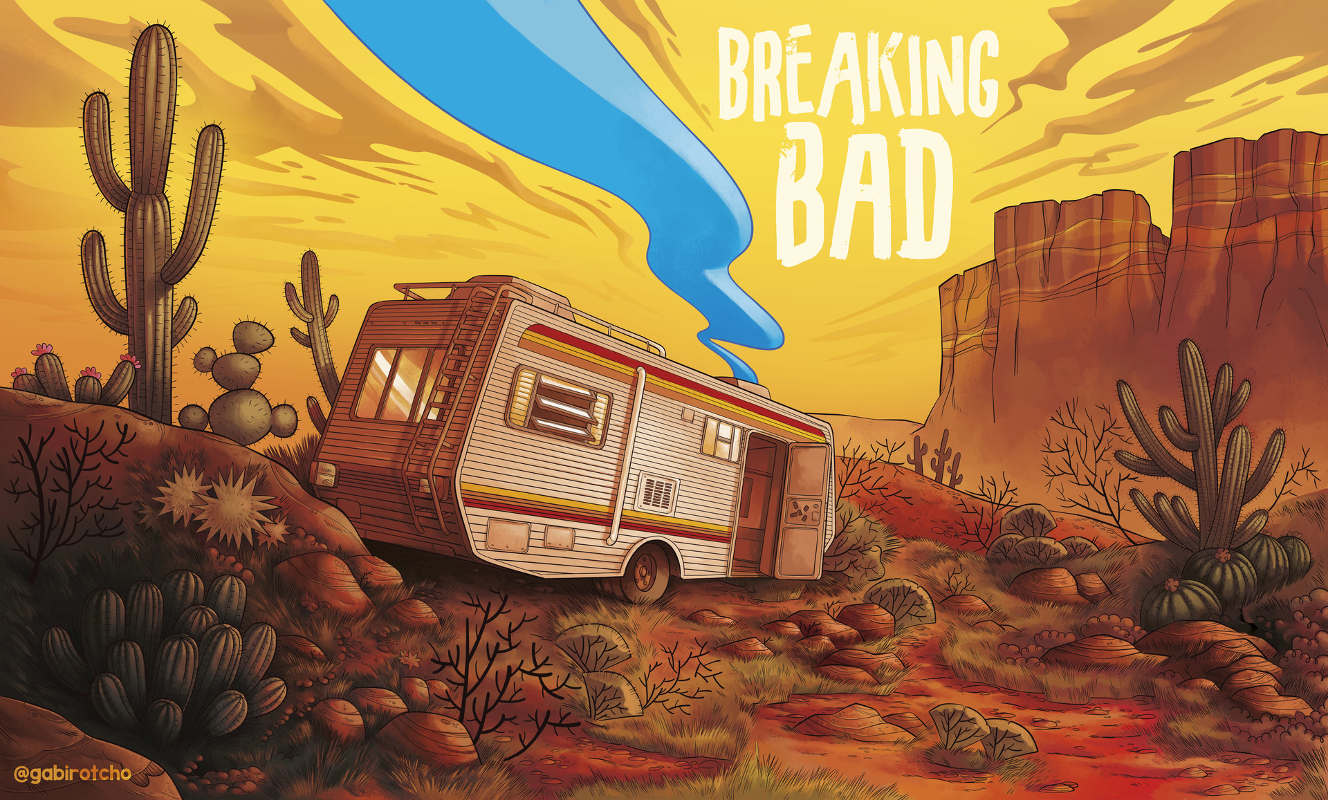 Breaking Bad Van Artwork - Breaking Bad Van Art , HD Wallpaper & Backgrounds