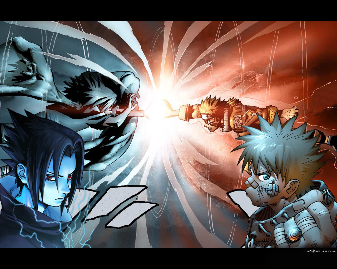 Gambar Wallpaper Naruto Sasuke - Naruto And Sasuke Rasengan And Chidori , HD Wallpaper & Backgrounds