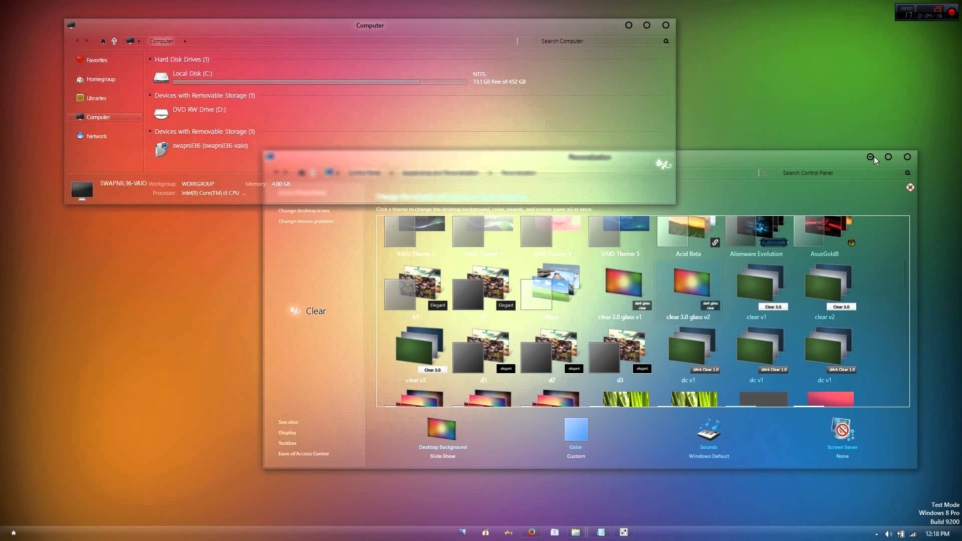 Download Tema Wallpaper - Windows 8 Full Glass Theme , HD Wallpaper & Backgrounds