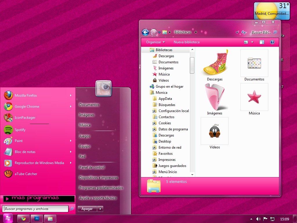 Tema Pink Rosa Para Windows - Theme Pink For Windows 7 , HD Wallpaper & Backgrounds