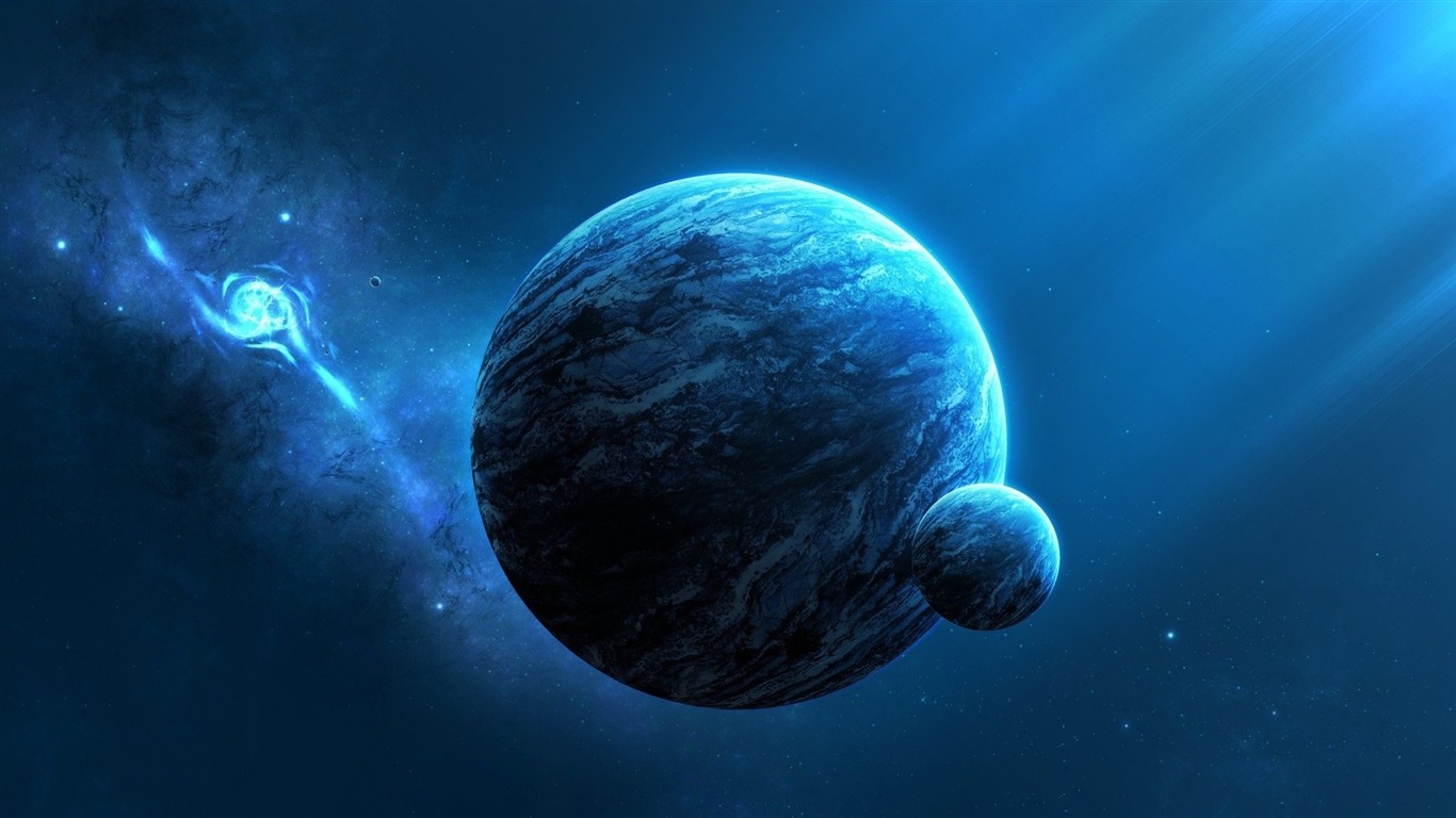 Espaço / Planetas De Universo Azul-espaço Hd Tema Wallp - Planetas Universo , HD Wallpaper & Backgrounds