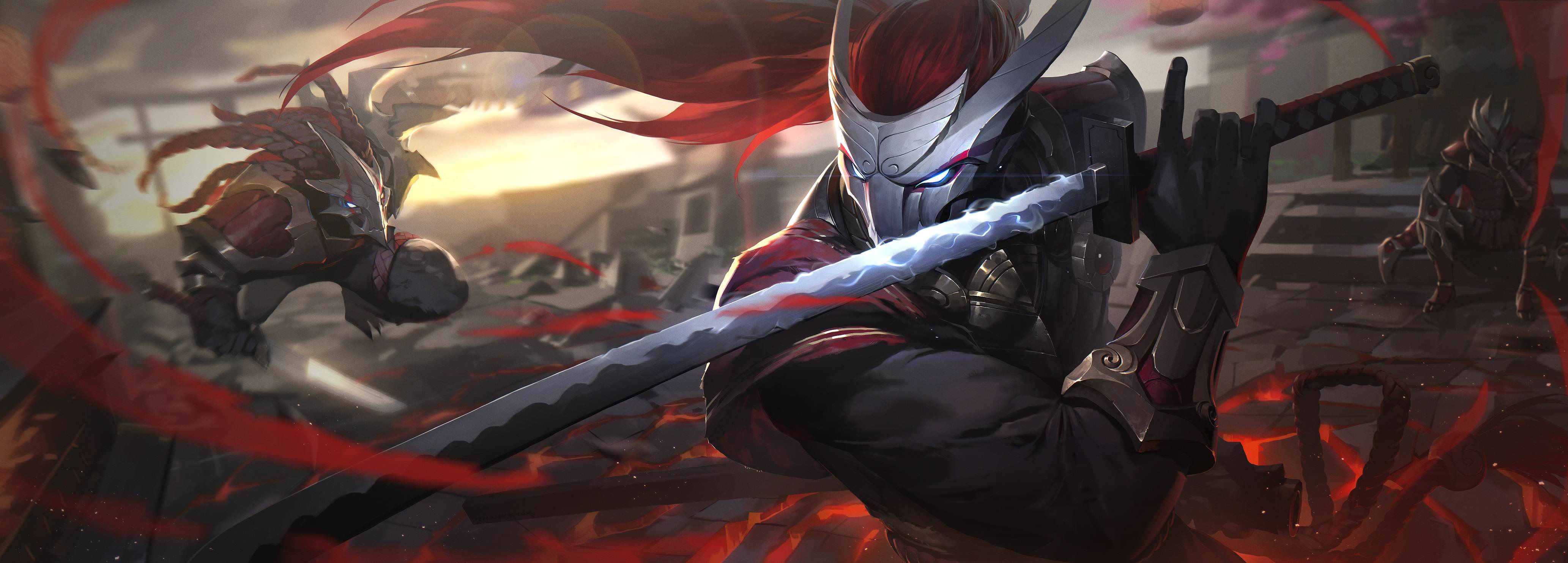 Rengar And Yasuo League Of Legends - Lol Yasuo , HD Wallpaper & Backgrounds