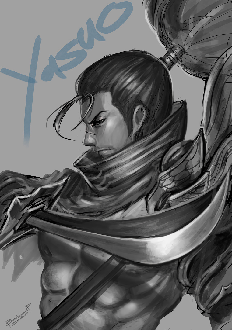 Yasuo By Badcompzero League Of Legends Artwork Wallpaper - Yasuo Painting , HD Wallpaper & Backgrounds
