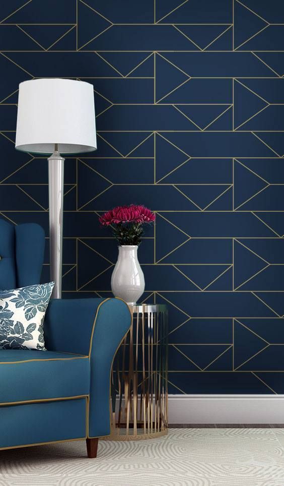 Navy Blue And Gold - Lines Wallpaper Dark Blue , HD Wallpaper & Backgrounds