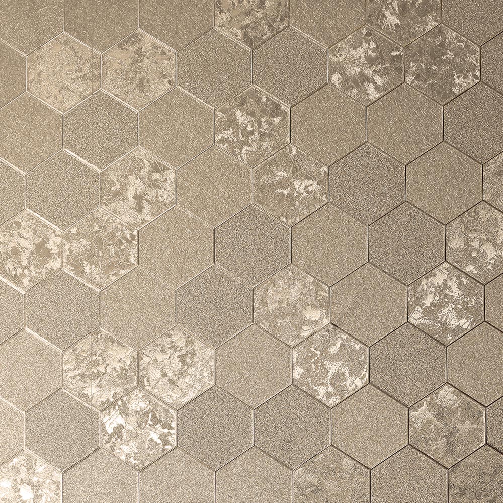 Vinyl-wallpaper Graphically Hexagon Gold Glossy 294701 - Silver Honeycomb , HD Wallpaper & Backgrounds