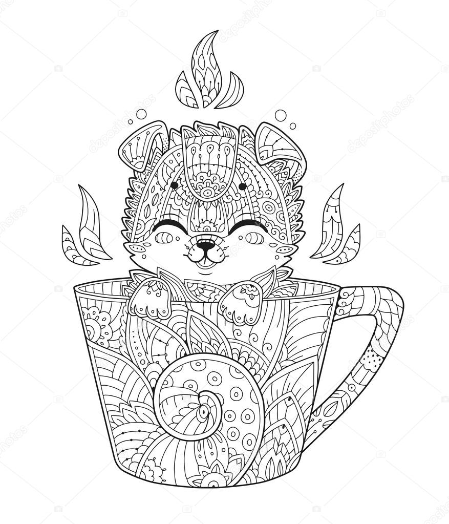 Welpen In Wm Malvorlagen Zentangle Stilgerecht Stockvektorzentangle Puppy Colouring Pages For Adults 800181 Hd Wallpaper Backgrounds Download