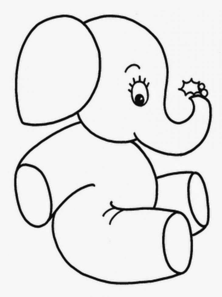 20 Gambar Mewarnai Binatang Gajah Untuk Anak Anak Si - Easy Animal Coloring Pages , HD Wallpaper & Backgrounds