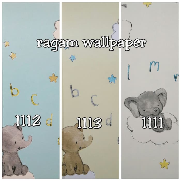 Wallpaper Kamar Ruang Bermain Anak Cute Elephant Alphabet - Cartoon , HD Wallpaper & Backgrounds
