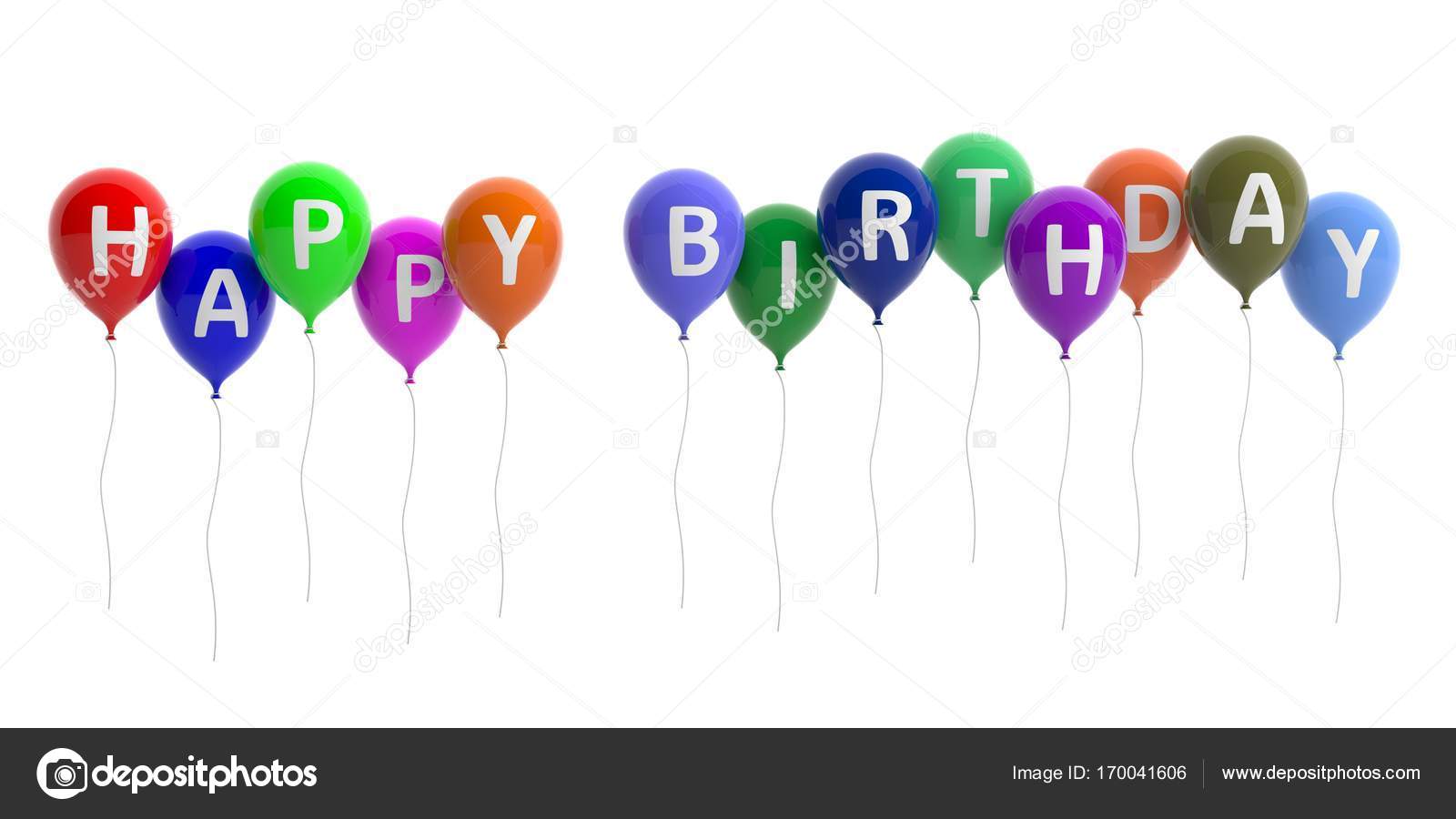 Happy Birthday Colorful Balloons On White Background - Happy Birthday White Background , HD Wallpaper & Backgrounds